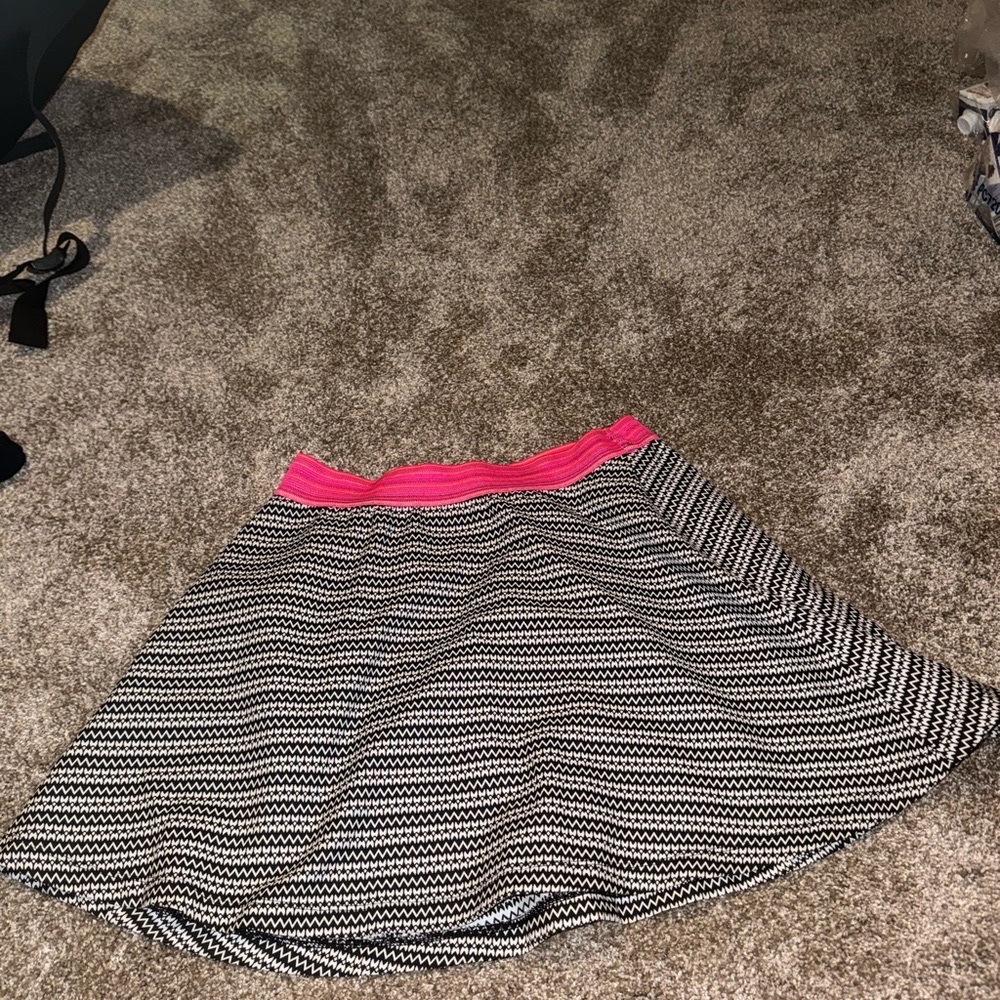 Bethany Mota Black and White A-Line High-Low Skirt